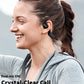 TOZO Upgraded Open Ear Headphones Bluetooth 5.3 Air Conduction Wireless Headphones Sport Earbuds with Premium Sound, 32 EQs via APP, Dual-Mic Call Noise Reduction Earphones with Hair Band for Cycling