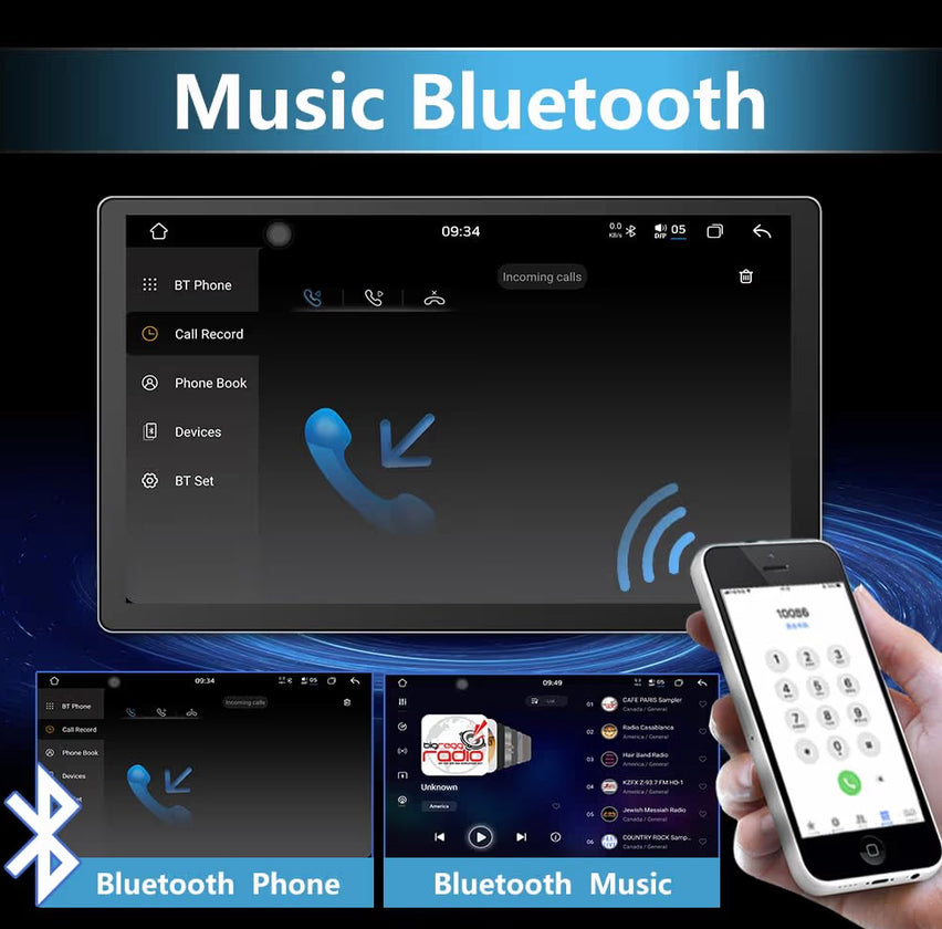 11.5" Car Radio Stereo 6GB+128GB for Jeep Wrangler JK 2007-2018 & Dodge Models - Wireless CarPlay/Android Auto