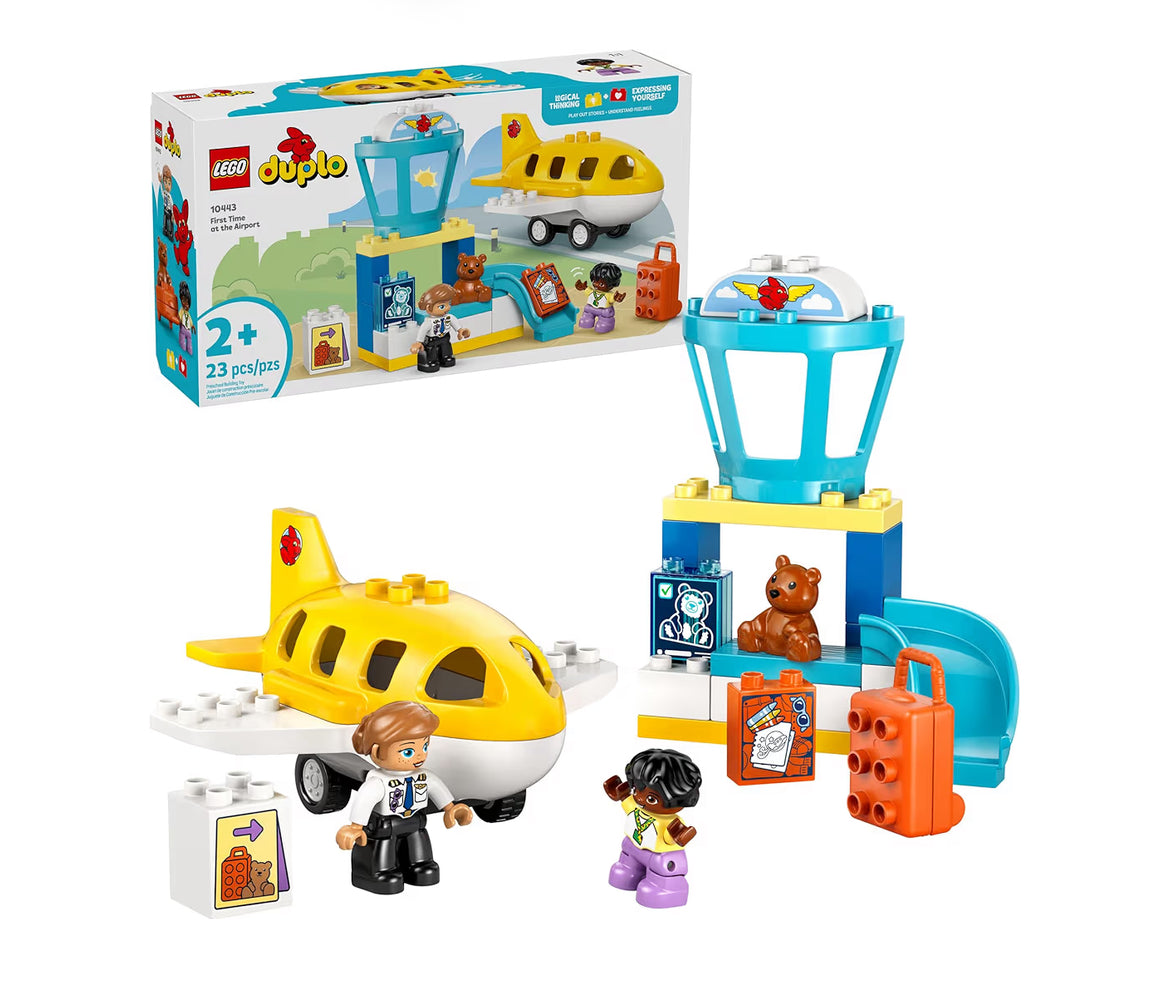 LEGO DUPLO Town Eerste Keer op die Lughawe Bouspeelding – Leerspeelstel Kleintjies Gebruik Boublokke om Emosies te Verken – 10443
