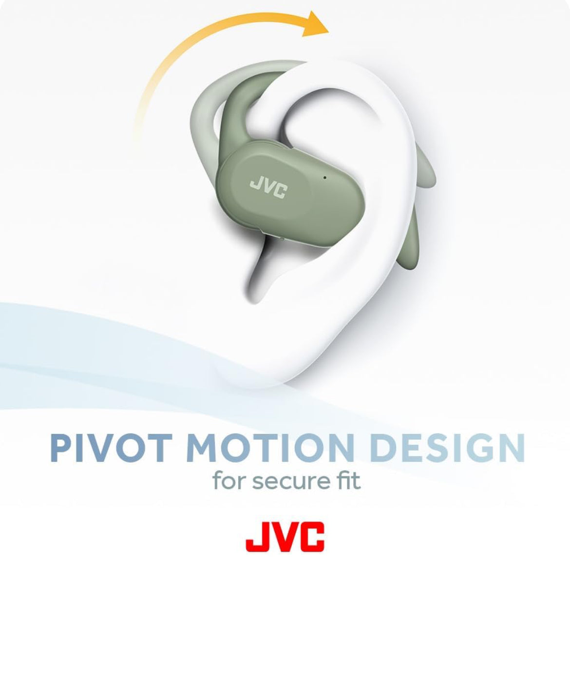 JVC-oorfone oopoor ware draadlose koptelefoon met spilbewegingmeganisme, 16mm groot drywersklank, enkeloor gebruik, BT 5.4, lang batterylewe (tot 26 uur) - HANP40TG (Groen)