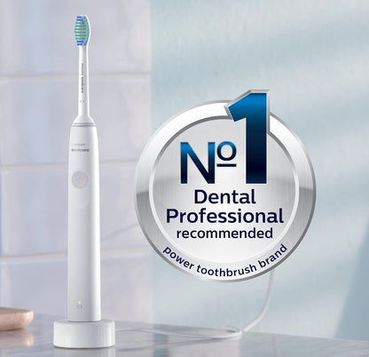 PHILIPS Sonicare 1100 Krag Tandeborsel, Herlaaibare Elektriese Tandeborsel (Wit Grys) HX3641/02