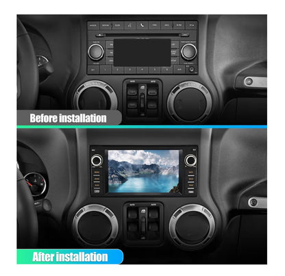 7" Touch Screen WiFi GPS FM Radio + Backup Camera Android Auto / Wireless Carplay Car Stereo for Jeep Wrangler Radio 2007-2018 Chrysler Dodge Ram 1500