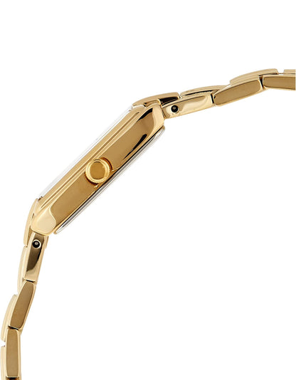 SEIKO Juweliersware-geïnspireerde Vlekvrye Staalhorlosies m/ Druk 3-Dubbele Armband & Krapbestande Hardlex Kristal, 30m Waterbestand - Sjampanje