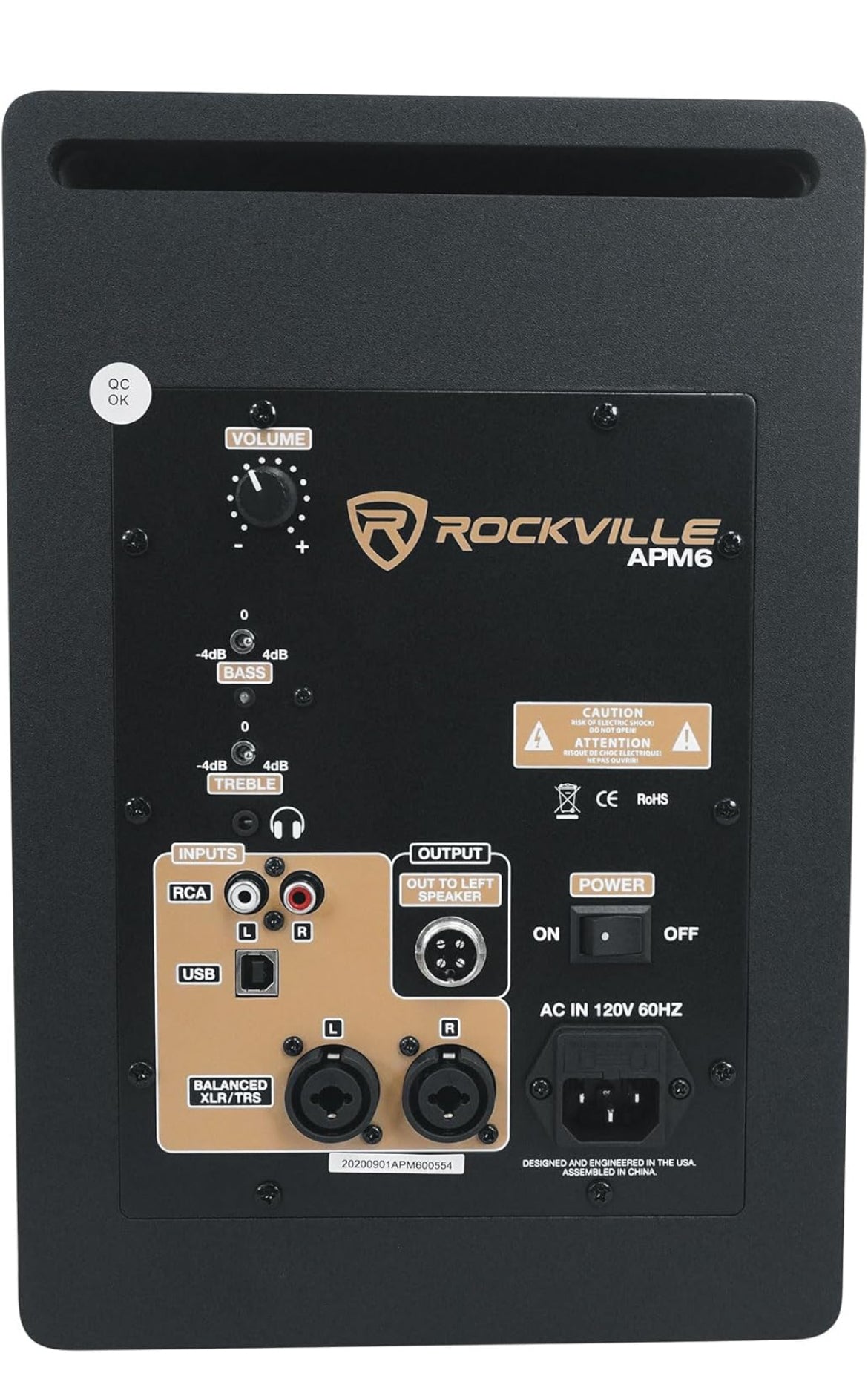 RockvilIe APM6W 6.5" 2-Way 350W Active/Powered USB Studio Monitor Speakers Pair