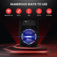 Portable Bluetooth Speaker System 12" 1000W w/ LED Lights, USB/Micro SD/FM/BT/Aux/Remote Control/Mic & Guitar Inputs, Built-in Rechargeable Battery w/ Wheels & Handle Bar