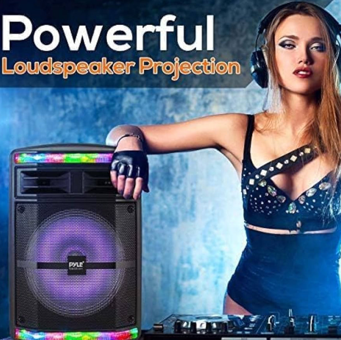 Draagbare Bluetooth PA-luidsprekerstelsel - 600W met herlaaibare battery, partytjieligte, MP3/USB SD-kaartleser, rolwiele