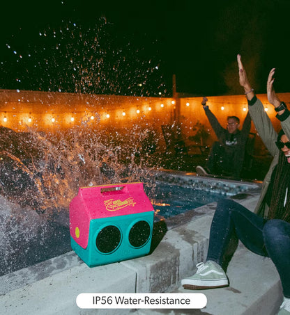 Igloo KoolTunes Retro Cooler – 14 Qt Playmate Bluetooth Boombox w/ Built-In Speakers (Jade - Pink)