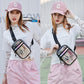 Clear Crossbody Bags for Women Girls Stadium Approved Sling Pack Bag Shoulder Belt Purses Transparent Chest Backpack