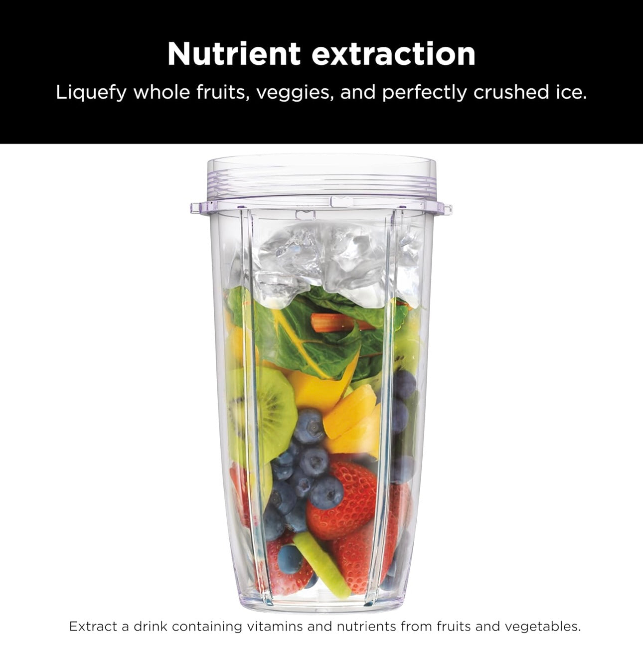 Ninja BN401 Nutri Pro Compact Personal Blender, Auto-iQ Technology, 1100-Peak-Watts, with (2) 24-oz. To-Go Cups & Spout Lids - Cloud Silver