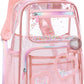 Clear Backpack for Girls Women Transparent Kids Elementary College School Bag Travel Laptop Backpacks Large Bookbags (Pink)