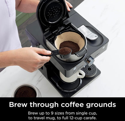 Ninja Espresso- en Koffiemaker & Barista-stelsel, 3 Espresso-broustyle, Enkelbedien-koffie en Nespresso-kapsule-versoenbaar - Swart, CFN601