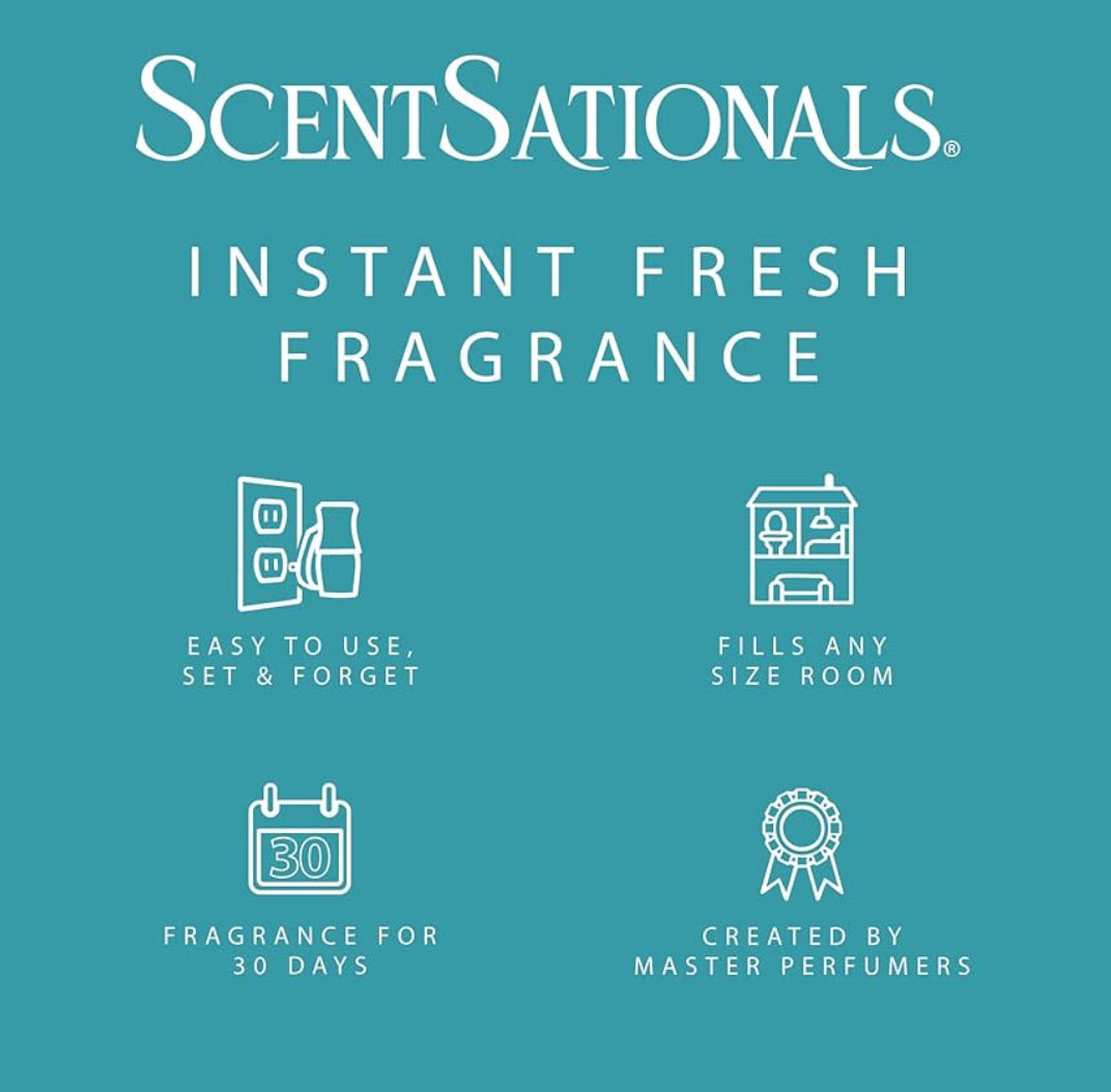 ScentSationals Salt Mist & Agave Fragrance Oil Plug In Air Freshener Refills 3-Pack - Works w/ Scentsationals Wall Plugs - Packaging May Vary