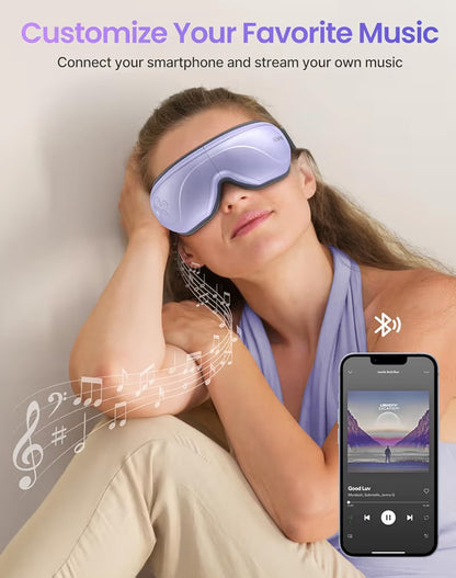 Eyeris 2 Eye Massager w/ Heat Face Massager, Heated Eye Mask for Improve Sleep - (Purple)