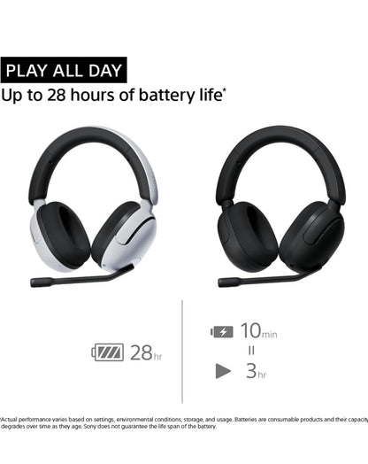 Sony INZONE H5 Draadlose Speletjie-koptelefoon, 360 Ruimtelike Klank 28 Uur Battery, 2.4Ghz Draadloos en 3.5mm Oudioaansluiting - Wit