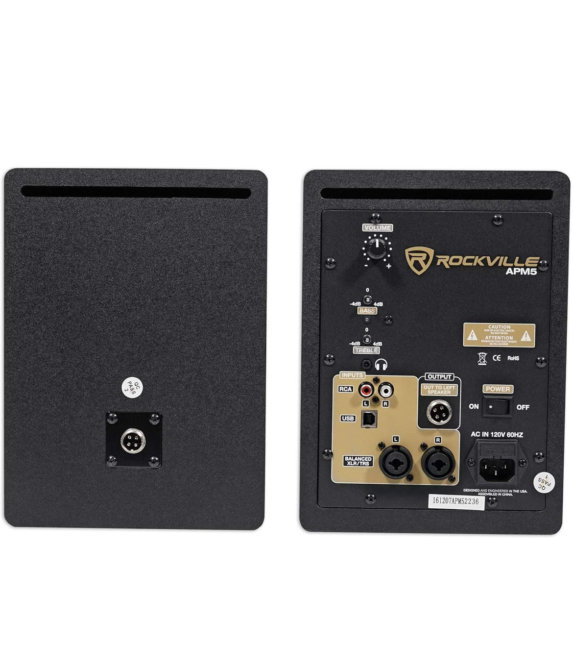 Rockville (2) 5.25" 250w Powered Studio Monitors+Stands+Headphones+Mic+Foam Pads