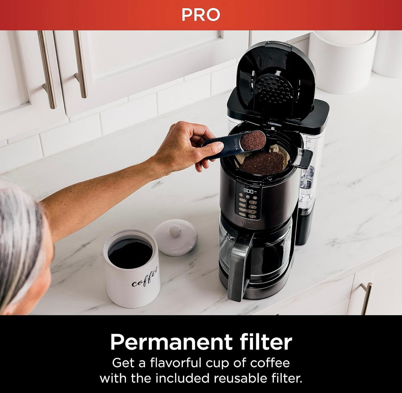 Ninja | Coffee Maker 14-Cup Glass Carafe Programmable - Includes Adjustable Warming Plate - Black Stainless Steel