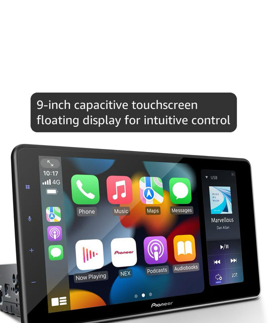 Pioneer 9" Capacitive Touchscreen Floating Display Car Stereo Digital Multimedia Receiver, Wireless Apple CarPlay & Android Auto, Amazon Alexa, Bluetooth, FLAC, Backup Camera, HD Radio