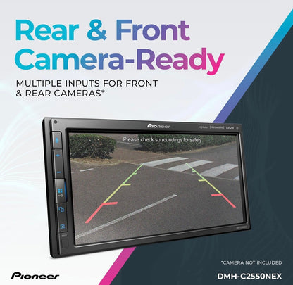 Pioneer DMH CNEX Digitale Multimedia-ontvanger met Bedrade Apple CarPlay en Android Auto, 6.8" Kapasitiewe Raakskerm, Dubbel-DIN, Ingeboude Bluetooth, Amazon Alexa via App, Agteruitryskamera-versoenbaar