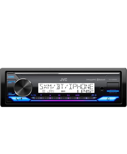 JVC KD-X38MBS Motor- & Maritieme Digitale Media-Ontvanger met Bluetooth, USB, SiriusXM Gereed, Versoenbaar met Amazon Alexa, Konformeel Bedekte PCB