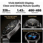 LED S5 Smart Watch 1.43" HD Sport Modes Fitness w/ Sleep Monitor, IP68 Waterproof, Stainless Steel Band