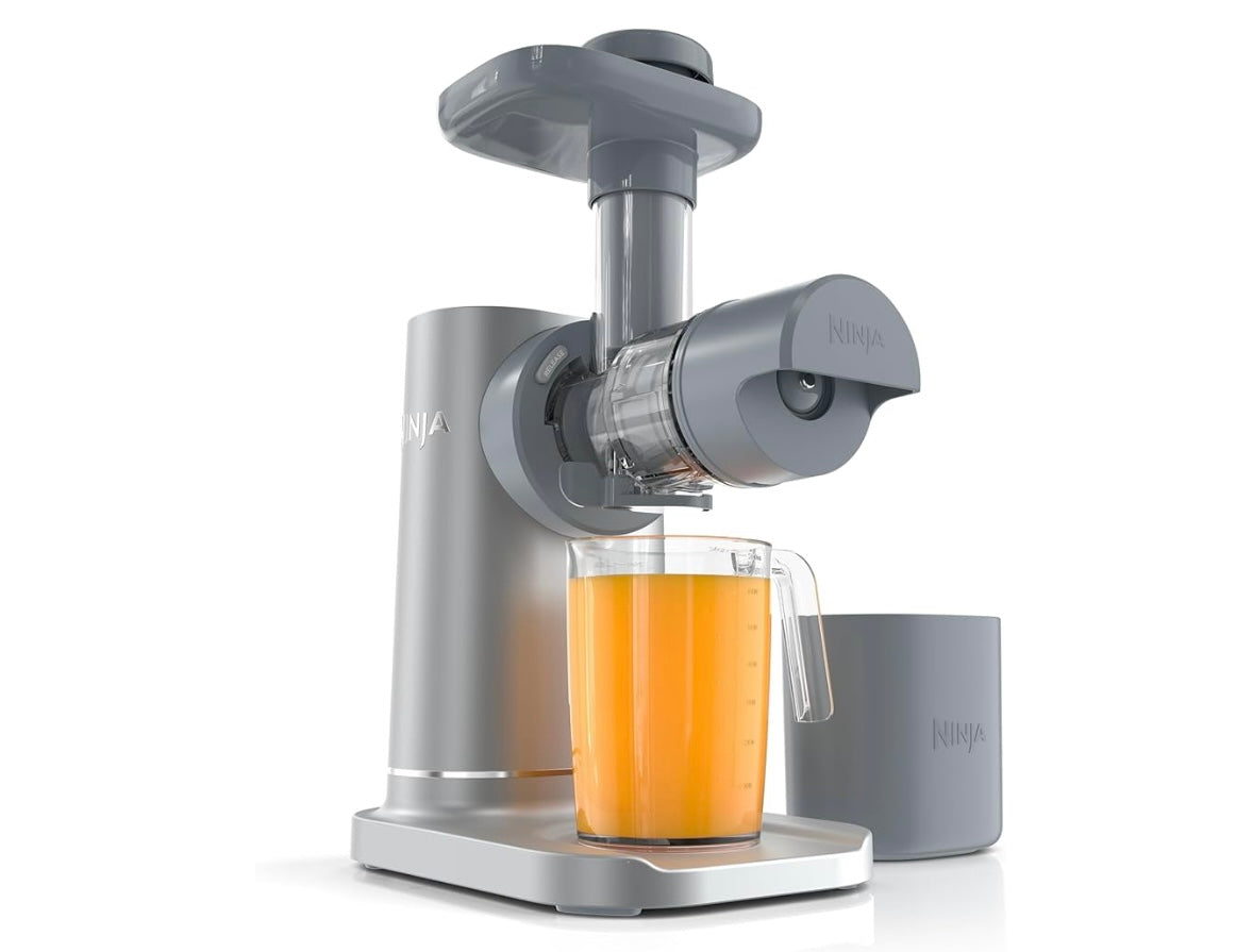 Ninja NeverClog Cold Press Juicer, Powerful Slow Juicer with Total Pulp Control, Countertop, Electric, 2 Pulp Functions - Steam Gray (JC151SL)