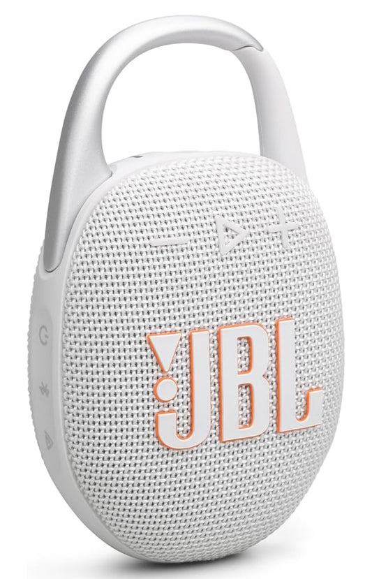 JBL Clip 5 - Ultra-Portable, Waterproof & Dustproof Bluetooth Speaker, Big Pro Sound with Punchy bass - (White)