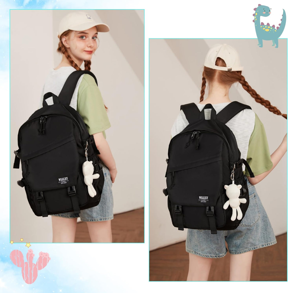 Laptop Backpack for Women, 15.6 Inch Work Laptop Bag Anti Theft Travel Backpacks Large School Bags Bookbag Casual Daypack Computer Bookbags for Teens Girls Students Black