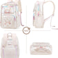 Clear Backpack for Girls Women Transparent Kids Elementary College School Bag Travel Laptop Backpacks Large Bookbags (Beige)