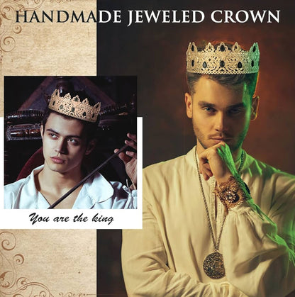 2 Stuks Prom Koning en Koningin Krone vir Mans Vroue Koning Koningin Krone Tiara met Strass vir Trou Verjaarsdag Grad (Swart Goud, Swart Styl)