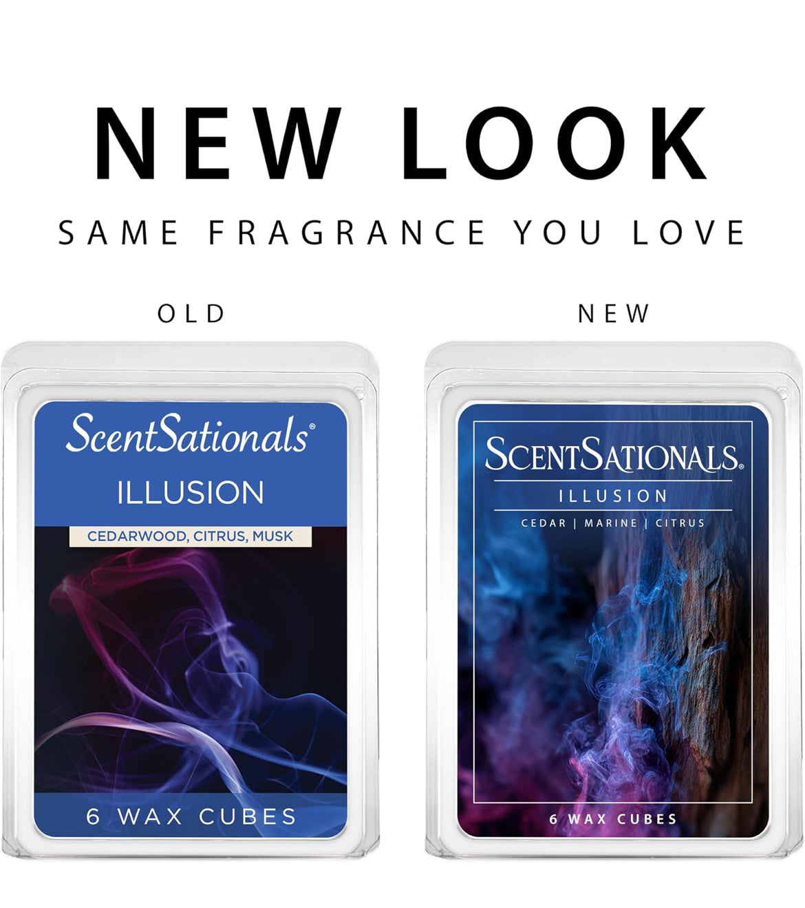 Scentsationals Wax Melts, Wax Cubes Strong Scent - Illusion - Long Lasting Scented Melts for Warmer, 10oz (Pack of 4)