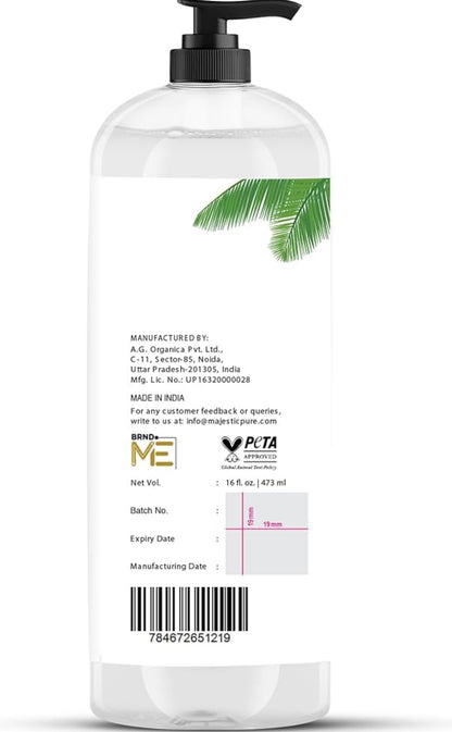Suiwer Gefraksioneerde Kokosneutolie – Liggewig Vloeibare Draerolie vir Essensiële Olies, Massering, Vel, Hare & Selfdoen Persoonlike Versorgingstoepassings - 473 ml
