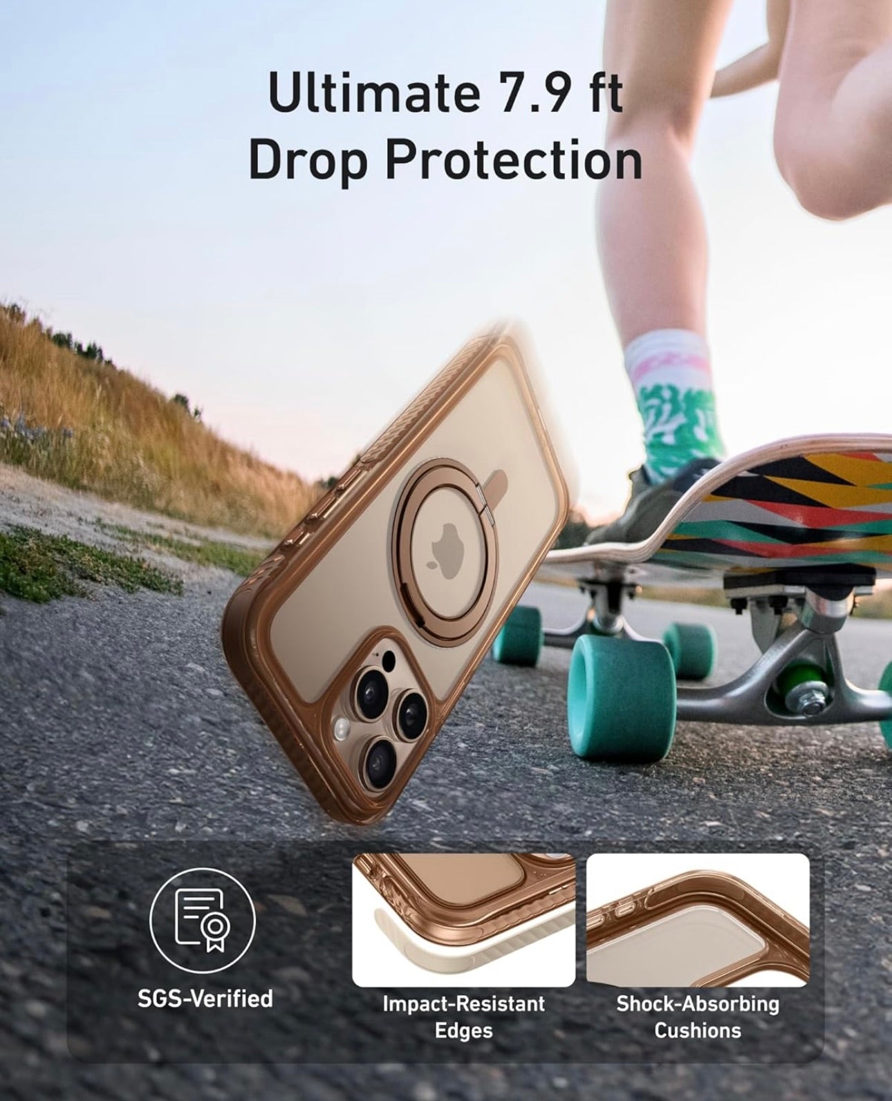 Anker Ultra Magnetic for iPhone Case with Sturdy 360° Ring Stand, Anti and Drop-Proof with MagSafe - PINK