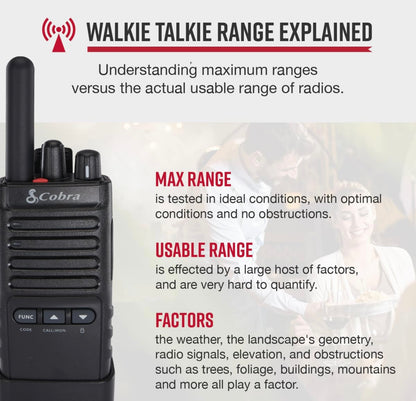Cobra PX650 BCH6 - Professionele/Besigheid Radio's - Herlaaibaar, 27 870 vk. m/25 Verdiepings, Stofbeskerm en Spatwaterdig (IP54-gradering), Tweeradio-stel (6-pak)