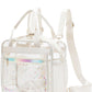 Clear Beach Bag Travel Tote Transparent Backpack for Women Girls Stadium Approved Crossbody Messenger Shoulder Handbag