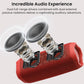 PA2 Portable Bluetooth Speaker w/ Dual Drivers & Dual Bass Diaphragms, Deep Bass Loud Stereo Sound, 25H Playtime, Custom EQ - RED