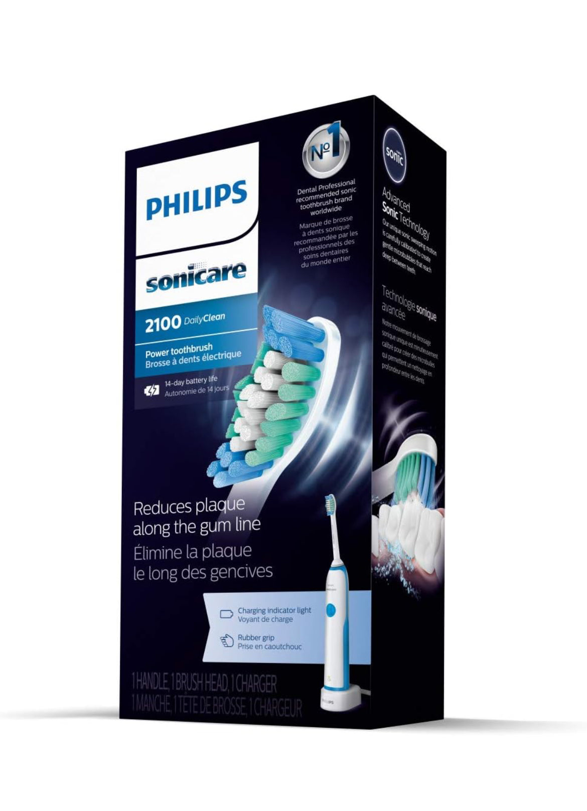 Philips Sonicare DailyClean 2100 Herlaaibare Elektriese Tandeborsel (HX321117) - Mid-Blou 1 ST.