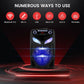 Portable Bluetooth PA Speaker System 600W 10” Outdoor BT Speaker - Includes 2 Wireless Microphones, Party Lights, USB SD Card Reader, FM Radio, Rolling Wheels - Remote Control