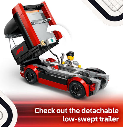 LEGO City F1 Trok met RB20 & AMR24 F1 Motorspeelgoed - Modelmotor Boustel Speelgoed