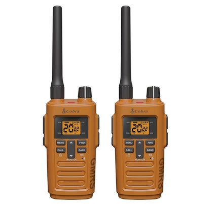 Cobra Trailblazer 250 GMRS Radio (2-pak) – AA Battery Aangedryf met USB-C Laai, Kompakte 2.5W Langafstand Walkie Talkies, NOAA, Programmeerbare Sagteware, Verwyderbare Antenna, Herhaler Bekwaam