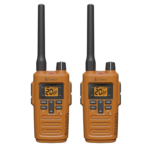 Cobra Trailblazer 250 GMRS Radio (2-pak) – AA Battery Aangedryf met USB-C Laai, Kompakte 2.5W Langafstand Walkie Talkies, NOAA, Programmeerbare Sagteware, Verwyderbare Antenna, Herhaler Bekwaam