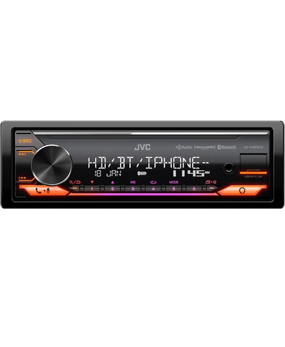 JVC KD-X480BHS Multimedia Motorradio, Enkel DIN, Ingeboude Amazon Alexa, Bluetooth Oudio en Hands-vrye Oproepe, MP3, USB, AUX-ingang, AM/FM-radio-ontvanger, SiriusXM-gereed, HD Radio