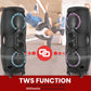 Portable Bluetooth PA Speaker System - 1000W Indoor/Outdoor Bluetooth Speaker PA System w/TWS, Recorder, Microphone in, Party Lights, USB SD Card Reader, FM Radio, Rolling Wheels PPHP82LB,Black