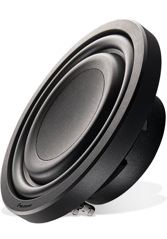 Pioneer TS-Z10LS4 10” Oorgroot Subwoofer, Vlak Ontwerp, Maklike Installasie en Buigsame Pasvorm, 1300 Watt Spitskrag, Enkel 4 Ohm Stemspoel vir Diep, Verbeterde Bassweergawe