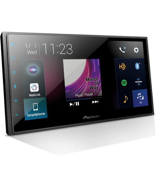 Pioneer 6.8" Capacitive Touchscreen Double Din Car Stereo Digital Multimedia Receiver, Wired Apple CarPlay & Android Auto, Amazon Alexa, Bluetooth, Backup Cam, HD Radio, Hi-Volt RCA