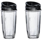 Nutri Ninja 24-Ounce BPA-Free Tritan Cup with Spout Lid, 2-Pack, XSK2424, Compatible with: BL45x/BL48x/BL49x/BL64x/BL68x/BN4xx/BN75x/BN8xx/BR6xx/ SS1xx/SS15x/SS3xx/SS4xx/CB1xx/CB3xx/CB4xx/TB3xx/TB4xx