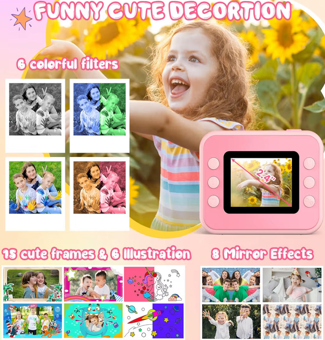 Kinders kitsdruk 1080P HD digitale videokamera m/ 32G kaart - (Ligpienk)