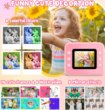 Kinders kitsdruk 1080P HD digitale videokamera m/ 32G kaart - (Ligpienk)
