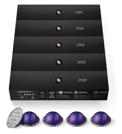 Nespresso Vertuo Kapsules, Altissio, Medium-geroosterde Espresso Koffie - 50 STK Espresso Peule, Brout (1.35oz.)