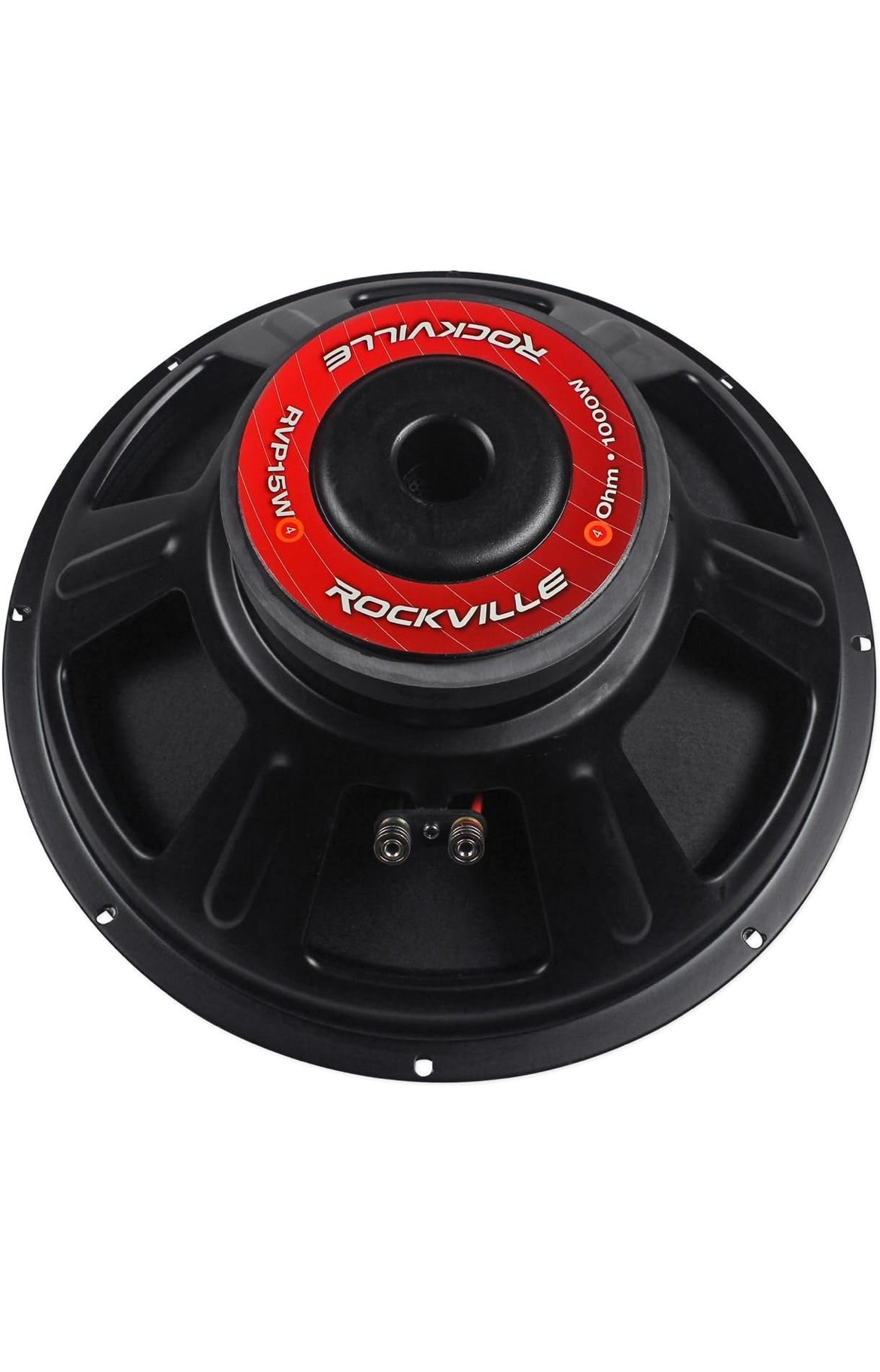 Rockville RVP15W4 1000 Watt 15" Onverwerkte DJ Subwoofer 4 Ohm Subwoofer 51OZ Magneet Swart