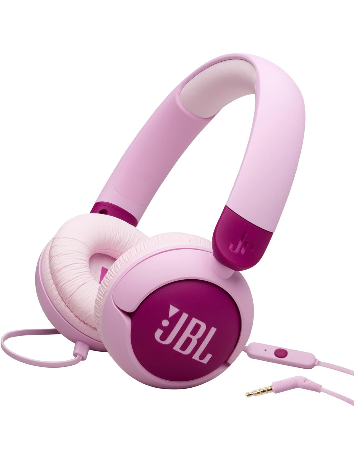 JBL Junior 320 - Wired on-Ear Kids Headphones Safe Sound (<85dB), Built-in mic, Fit for Kids and Customizable with Included Stickers (Purple)